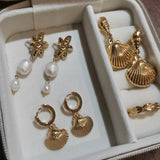 Sandy Pearl Drop Earrings