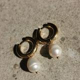 Kate Pearl Drop Huggie Earrings