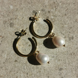 Maya Open Hoop Pearl Earrings