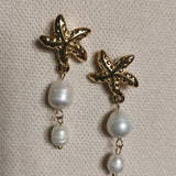 Sandy Pearl Drop Earrings