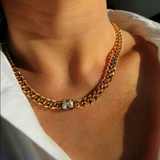 Cassie Chunky Curb Chain With Jewel