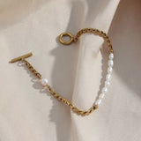 Hali Pearl T Bar Bracelet