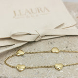 Valentine’s Four Hearts Bracelet – 18K Gold Finish