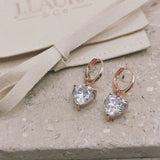 Kimmy Rose Gold Heart Drop Earrings