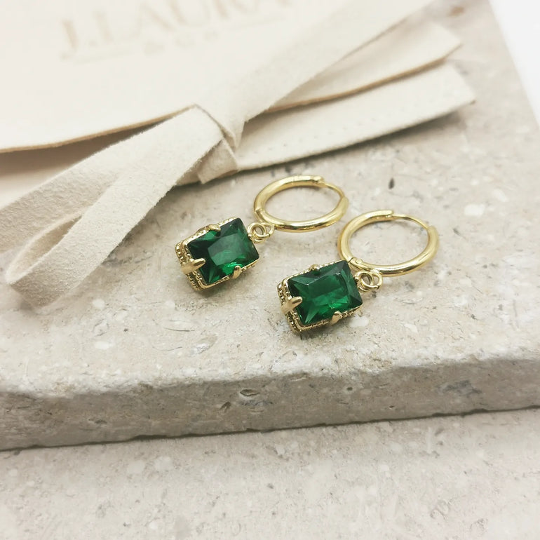 Emerald drop earrings clearance